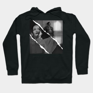 Collage art Rihanna black - white Hoodie